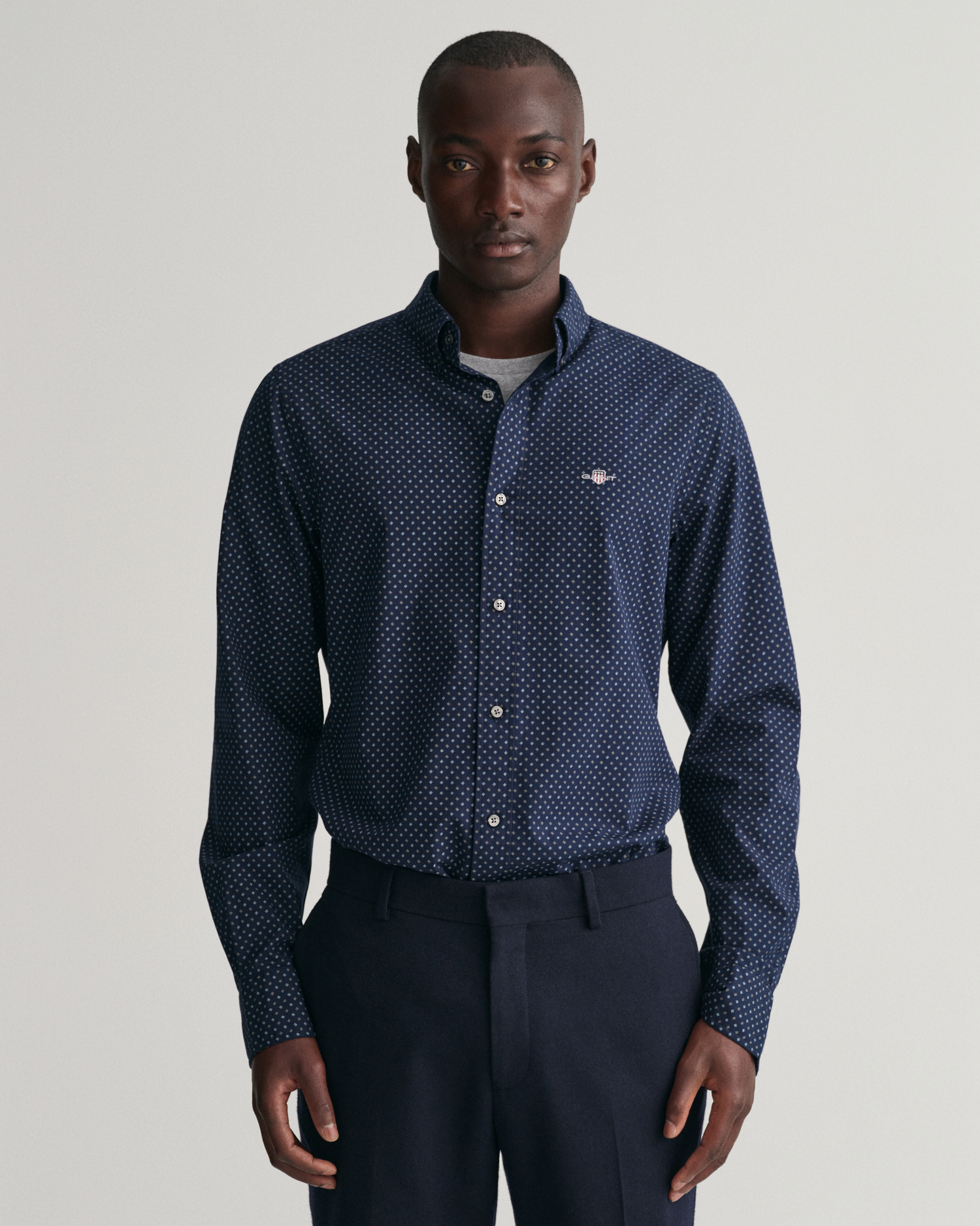 Gant - Overhemd met Print Marine - L - Heren