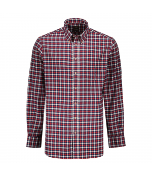 Button Down Flannel Overhemd Rood