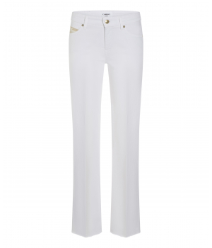 Cambio Paris Flared Jeans Classy White & Fringed