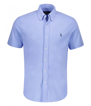 Ralph Lauren Katoenen Piqué Overhemd Middenblauw