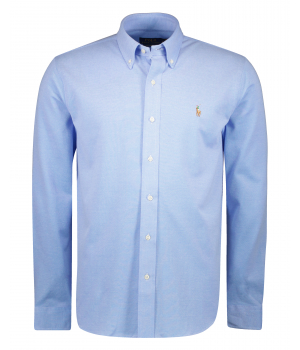 Ralph Lauren Katoenen Jersey Overhemd Lichtblauw