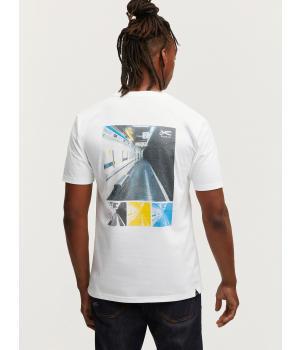 Denham Tube Reg T-shirt met Rugprint Wit