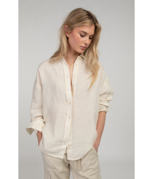 Moscow Buttons Blouse Gestreept Beige