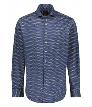Eagle & Brown Casual Jersey Overhemd met Print Donkerblauw