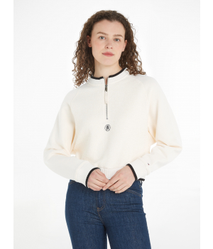 Tommy Hilfiger Texture Sweater met Rits Calico