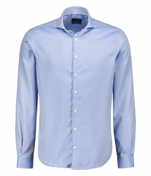 Duetz 1857 Strijkvrij Katoenen Dress Overhemd Blauw