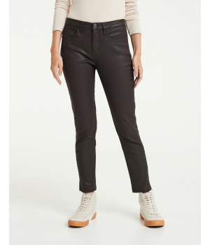 Emily Zip Coated Jeans Bold Brown