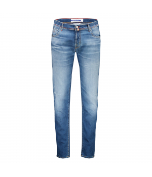 Jacob Cohen jeans Nick slim fit in lichtblauwe destroyed denim