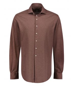 Casual Jersey Overhemd Bruin