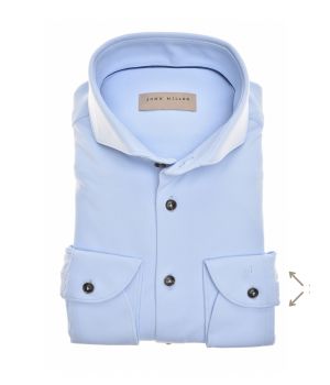 Slim Fit Overhemd Cutaway Lichtblauw