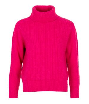 Roll Neck Pull Soft Knit Pink