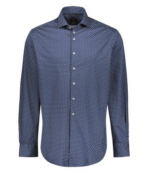 Casual Jersey Overhemd met Print Donkerblauw