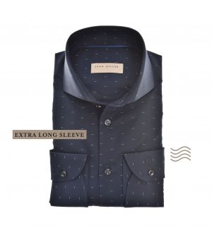 Tailored Fit Overhemd Donkerblauw