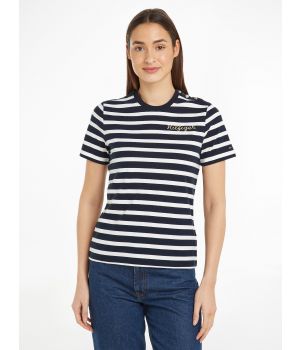 Gestreept Crewneck T-shirt Blue Stripe